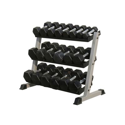 China Steel Essential Accessories Fitness Equipment Gym 3tier Dumbbell Set With Rack for sale