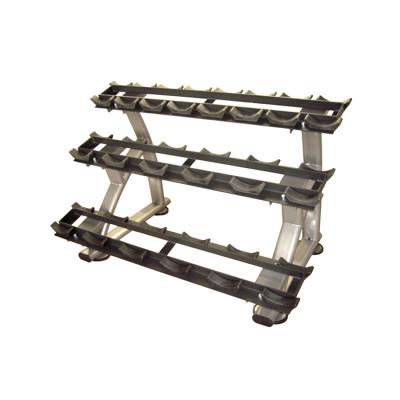 China Fashion Commercial Heavy Duty Metal Storage Racks Fitness 3 Tier Dumbbell Rack For Sale for sale