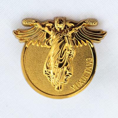 China Wholesale Silver Gold Europe 3D Christian Lapel Pins With Chime Angel Lapel Pins for sale