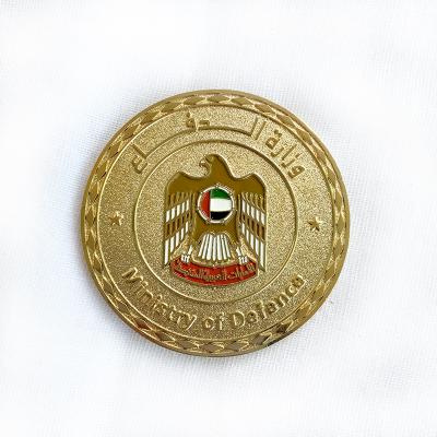 China Custom Middle East Gold Plated Souvenir Arab Coin Sandblast Coin for sale