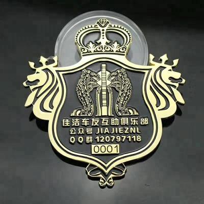 China Custom Soft Enamel Metal Club Logo Body Stickers Auto Car Emblem for sale