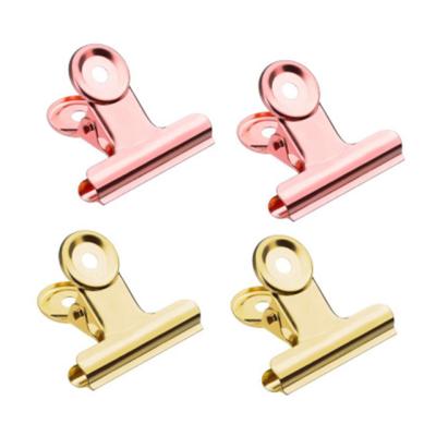 China Notebook Customs Office Invoice Ticket Metal Clips Stainless Steel Gold And Binding Paper Clip Pink for sale