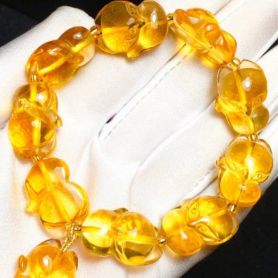 China Fox citrin cute natural citrine bracelet is a stone of wealth for business men, it helps calm emotions and is cute. for sale