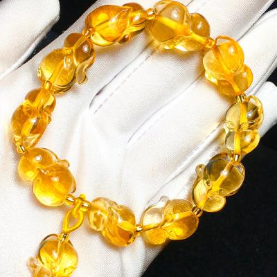 China The cute fox natural citrine bracelet has the title of wealth crystal, which is helpful for gastrointestinal and digestive tract for sale