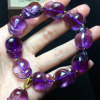 China Cute Natural Amethyst Fox Bracelet, Lucky Prosperity Career, Protective Energy, Cute Shape, Good Gemstone for Wearing for sale