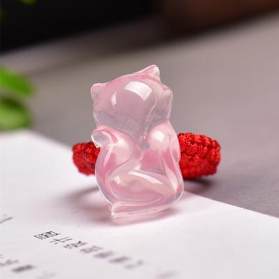 China Cute Fox Cute Natural Crystal Ring Shape A Variety Of Crystal Materials To Choose From Beautiful Powerful Healing Energy Gift for sale