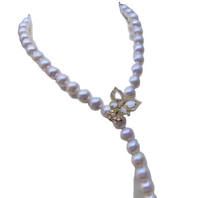 China Pearl necklace temperament, translucent and clean, simple FASHIONABLE natural freshwater white, two-use gift for self-preservation for sale