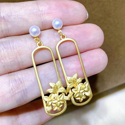 China Vintage Retro Natural Nucleated Pearl Earrings And Exquisite Style Fashionable High Quality Pearls Gifts For Women for sale