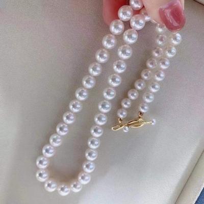 China BOHEMIA pearl necklace natural freshwater white simple style, mirror luster, translucent and clean, exquisite and generous ISI for sale