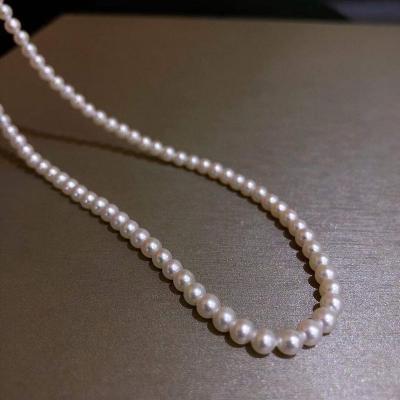 China Vintage natural freshwater akoya pearl necklace small is round and flawless, good and luster quality, simple temperament wholesale for sale