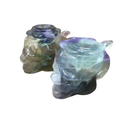 China China natural fluorite carved mug with hollow interior and openable lid A gift for customers important energy stone for sale