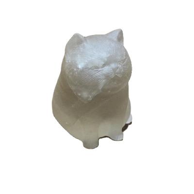 China Natural Feng Shui Tea Crystal Engraved My Emperor's Large Cat Ornaments, Home and Office Display Can Bring Good Luck for sale