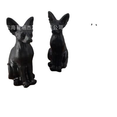 China Europe natural obsidian carved bald cat house decoration, representing independence and friendship, beautiful decoration for sale