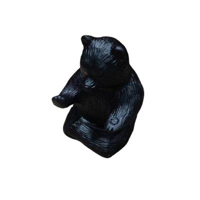 China China natural obsidian carved bear ornaments, cute shapes, can bring good luck, radiation protection, small gifts for people for sale