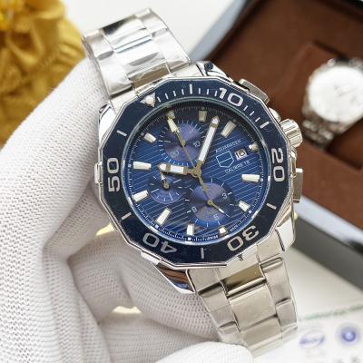 China Fashion Automatic Date Men's Alloy Watches Date Chronograph Wristwatches Stainless Steel Band Waterproof Watch for sale