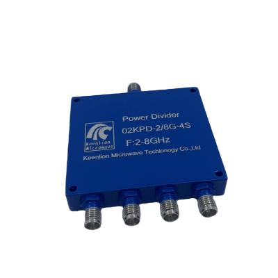 China RF 4 Way 2000-8000MHz Microstrip Signal Power Splitter Splitter With SMA-Female Connect 02KPD-2^8G-4S for sale