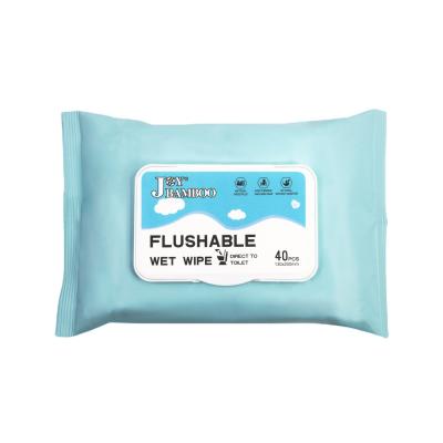 China Joybamboo Brand Flushable Wet Cloths Spunlace Wet Cloths Nonwoven Biodegradable Toilet Cleaning Wet Cloth for sale