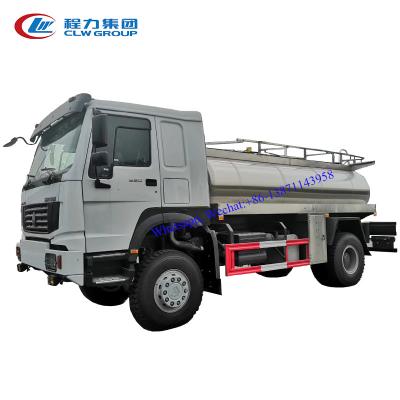 China 304-2B Stainless Steel Milk Tanker Truck Howo Milk Tank Truck, 10000 Liter Milk Transporting Truck for sale