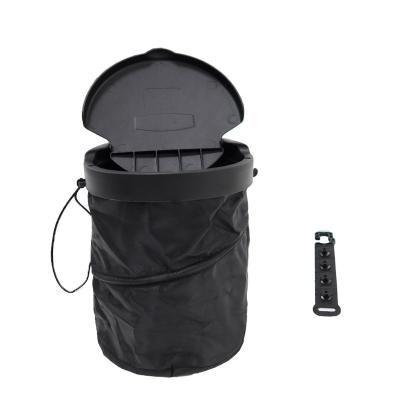 China Business/Shunxin New Design Vehicle Luxury Foldable Waterproof Headrest Hanging Trash Bin For Car With Leather Lid for sale