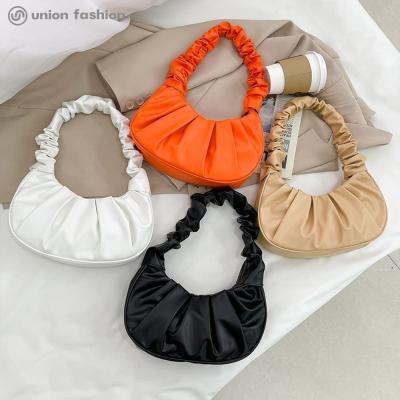 China Other Unique Design High Quality Women Pleated Retro Cloud Handbag Purses Bum Bag for sale