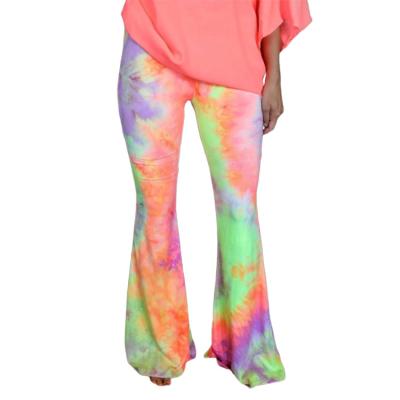 China Breathable Plus Size Tie Dye Loose Women's Flared Sweatpants Casual Pants And Trousers Trousers For Ladies for sale