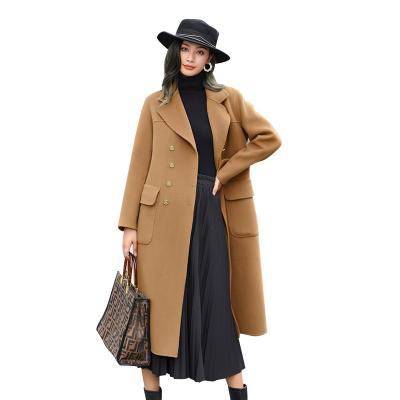 China Women Wool Cashmere Ditch Coats Manteau Femme Windbreaker Double Breasted Long Largos Jacket Abrigo de Invierno Mujer Winter Anti-Wrinkle for sale