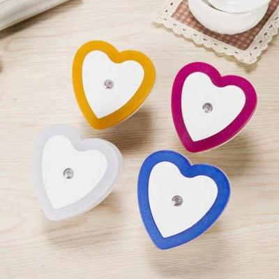 China Like Picture LED Night Lights Light Control Wireless Sensor Night Light EU US Plug Heart Shaped Mini Bedroom Bedside Lamp for sale