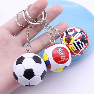 China New Fashion Stereoscopic Football Soccer Ball Key Chain Football Key Chains Sports Bag Pendant Items Ring Jewelry Key Trinket Gift for sale