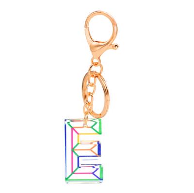 China Fashion 26 Letter Acrylic English Car Key Chain For Men Women English Word Pendant Cute Key Ring Holder Colorful Resin Acrylic Key Chains for sale