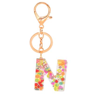 China Acrylic Cute Letter Keychains For Women Girl English Initial Acrylic Key Chain Ring Charm Alphabet Keyring Car Handbag Purse Decor Gift for sale