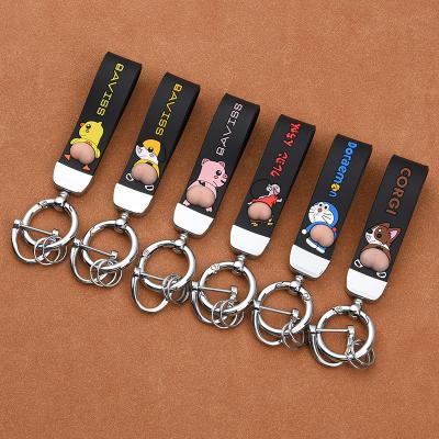 China New Leather Rope Key Chain Key Chain For Car Hand - Loop Woven Key Chains Couple Gift Auto Detachable Metal Luxury Key Chains for sale