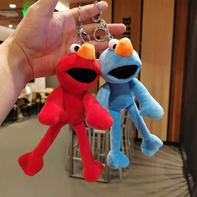 China Anime Key Chain Pendant Kawaii Elmo Cookie Monster Peripheral Creative Toy Key Ring Plush Sesame Street Cartoon Doll Toys for sale