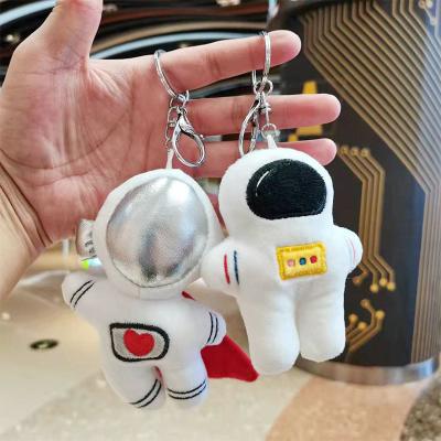 China Cute Metal Key Universe Astronaut Key Chain Plush Astronaut Plush Toy Space Car Key Chain Accessories Ring Cartoon Doll Bag Pendant for sale