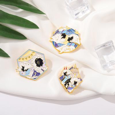 China art & Collectable Game Sky Children's Brooch Light Mushroom Enamel Bird White Metal Lapel Pins Souvenir Cosplay Party for sale