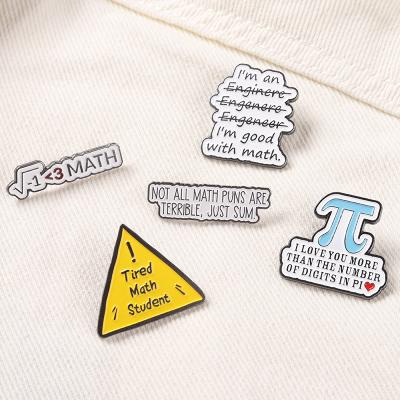 China art & Collectible Math and Science Math Brooches Pins Lapel Pins Badge Cartoon Metal Jewelry Gift for Friends for sale