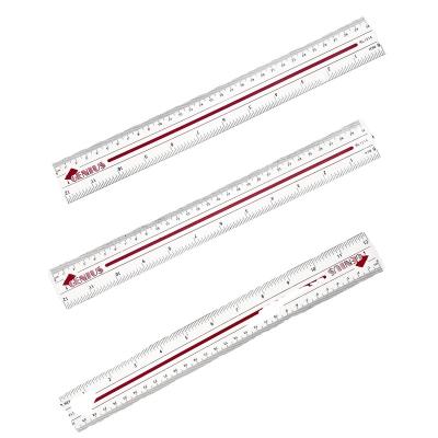 China School Student Straight Plastic Transparent Scale Ruler Custom Good Quality Multifunctional Drawing Ruler Set RL1214 for sale