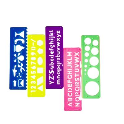 China School Promotional Student 6 Pcs Art Stencils Alphabet Children Plastic Sketchpad for sale