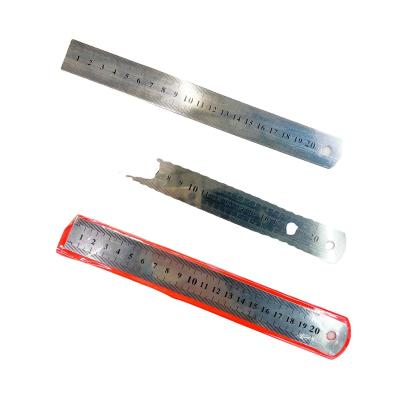 China Custom Woodworking Long Straight Ruler School Student Carpenter Ruler Metal Steel Ruler and Stainless Steel Office 20cm for sale