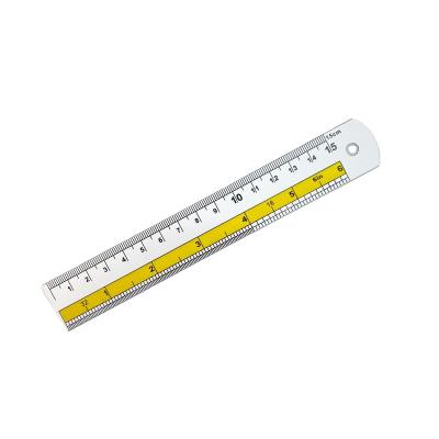 China School and Office 15cm Aluminum Alloy 6inch Student Straight Ruler with Metric and Imperial Scale for sale