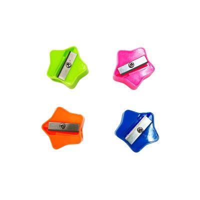 China School Office Amazon Best Selling Single Star Pentagon Multi Shape Plastic Blade Sharpener Plastic Color Shape Lip Pencil Sharpener for sale