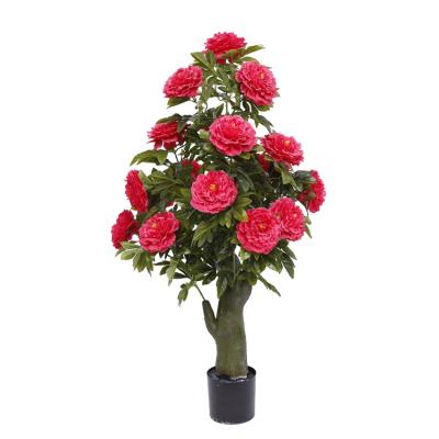 China YD29356 Art Decor Fashion Green Plants Artificial Bonsai Peony Flowers Large For Garden Decoration for sale