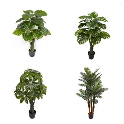 China Wholesale Cheap Home Green Contemporary Monstera Taro Leaf Tree Artificial Decoration Tree for sale