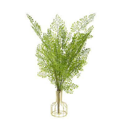 China YD8621-6 Indoor Outdoor Decoration Single Stem Artificial Green Leaves Fern Leaves Tropical Plants for Wedding Decoration for sale