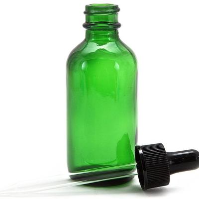 China Wholesale Personal Care Boston Green Round 2oz Glass Dropper Bottle With Pipette for sale