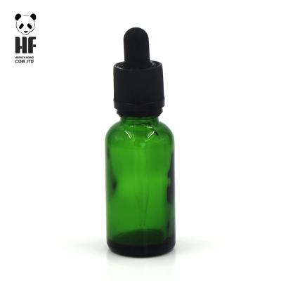 China Wholesale Personal Care Boston Round Green 15ml Glass Dropper Bottle With Glass Pipette for sale