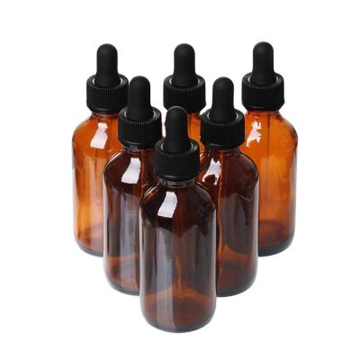 China Personal Care Oil Glass Round Bottle Dropper 15ml Amber Round Boston Glass Dropper Bottle for sale