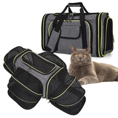 China 2022 Viable Large Space Expandable Mesh Single Shoulder Pet Travel Luxury Breathable Cat Bag Pet Carrier Bag for sale