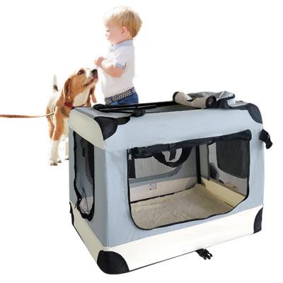 China Durable Outdoor Pet Carrier Airline Approved Pet Travel Bags Cages Portable Durable Pet Travel Large Bag for sale