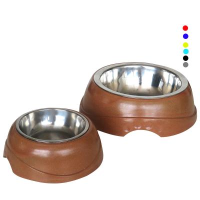 China Viable High Quality Pet Bowls Durable Bamboo Fiber Pet Bowls & Feeders Cat Bowl Stainless Steel Supplies for sale