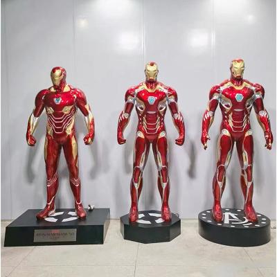 China Europe Factory Custom Movie Stock Fiberglass Iron Man Statue Life Size Sculpture for sale